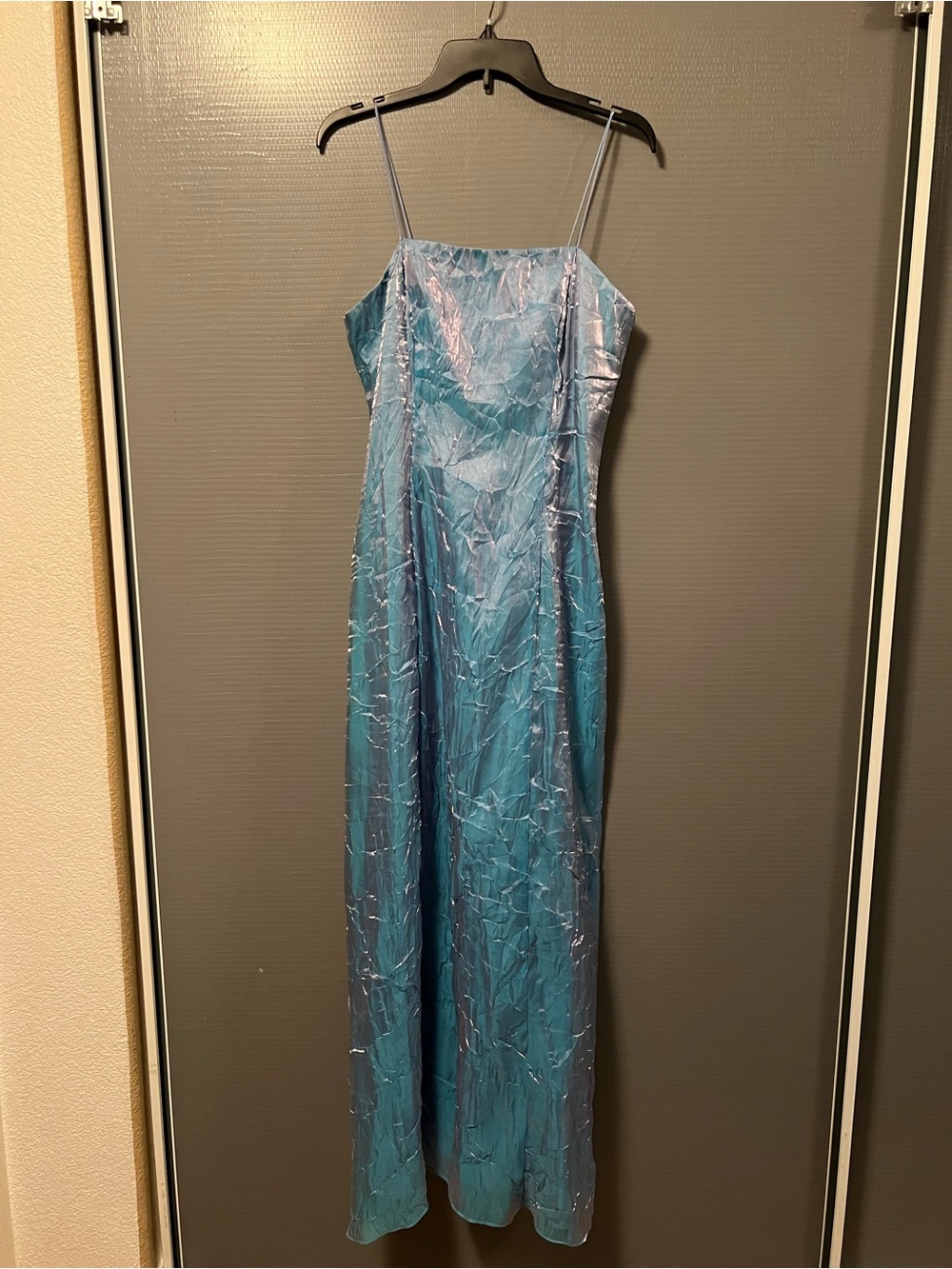 Alex Evenings Light Shimmery Teal Satin Evening Gown